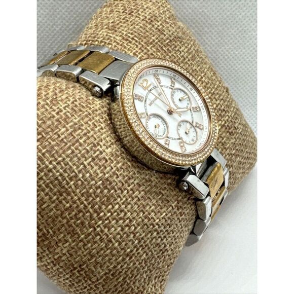 Michael Kors Mini Parker MK6306 Women's Two-tone Analog Dial Quartz Watch JNA791 - Picture 3 of 11